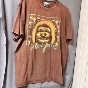 New York New York Las Vegas Brown Monkey T-Shirt Size XL Y2K Vintage BR2154
